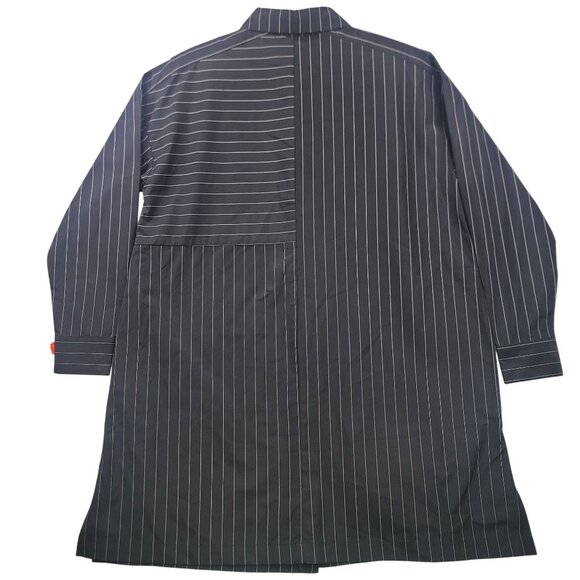 Sun Kim Womens XS Pinstripe Tunic Button Front Pockets USA Lagenlook Designer - Picture 10 of 15